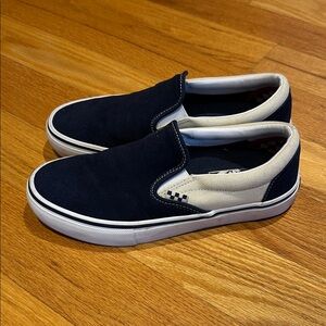 Vans Navy and White Slip-On Sneakers